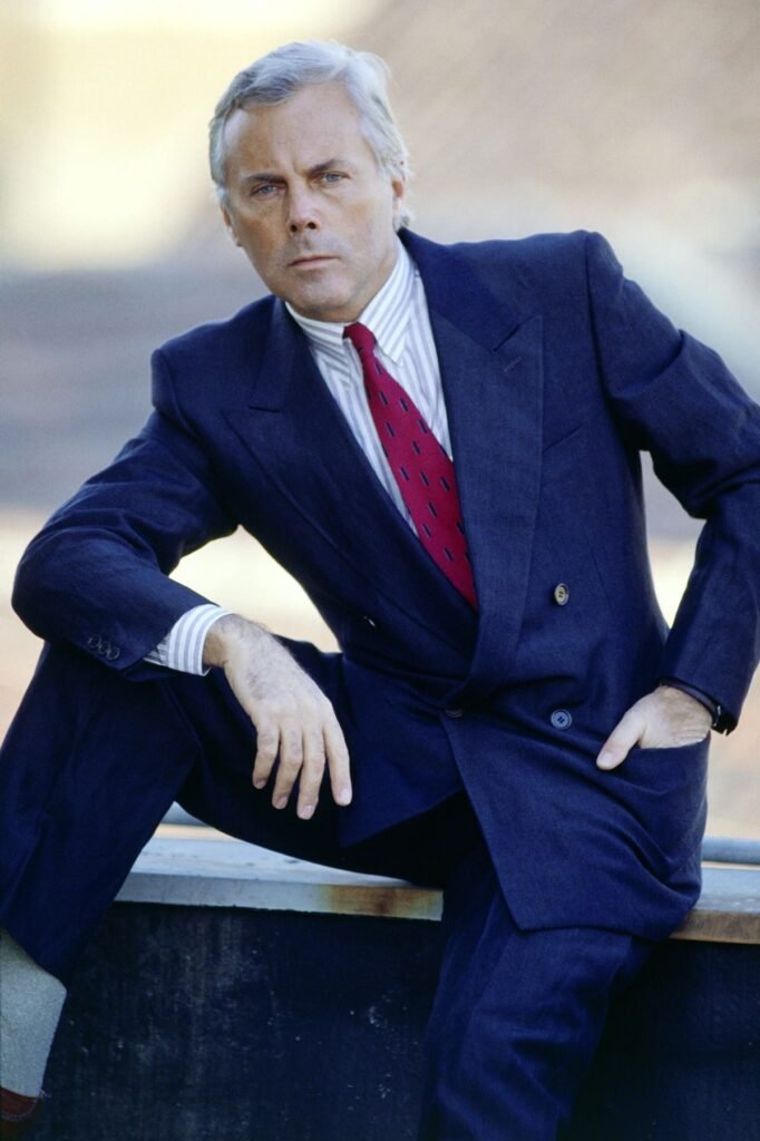Giorgio Armani in a blue suit