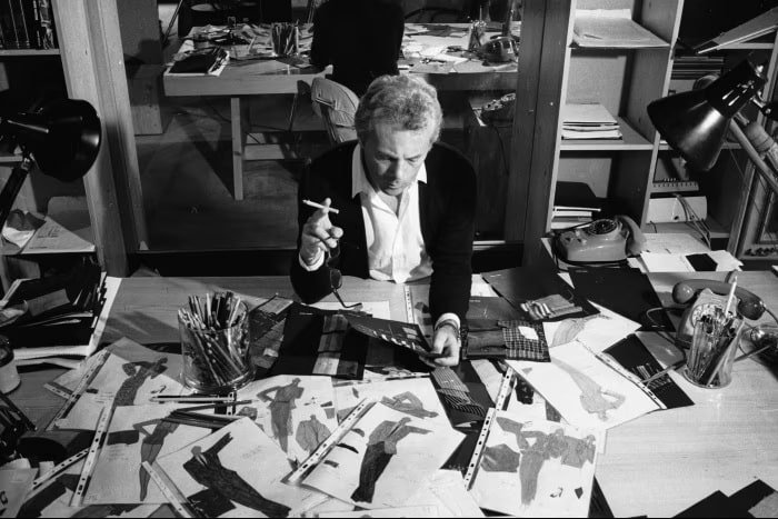 Giorgio Armani in his office