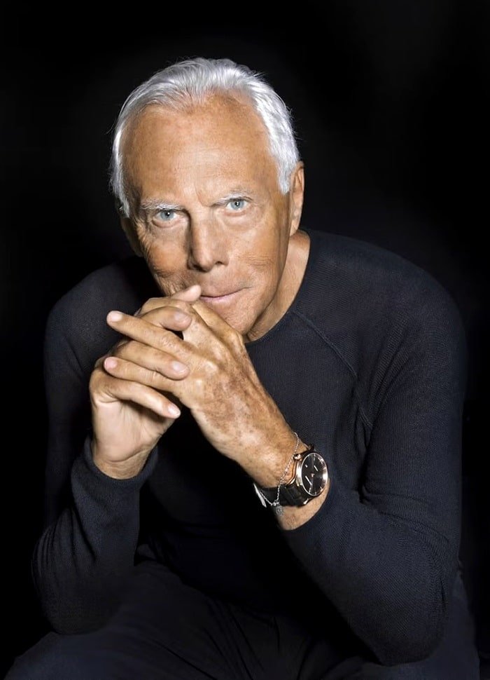 Giorgio Armani posing